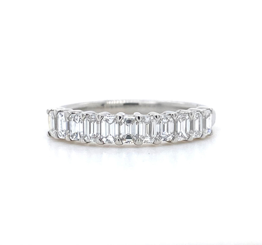 Platinum, 1.00ct Emerald-Cut Diamond Eternity Ring