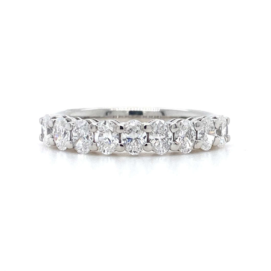 Platinum, 1.10ct Oval Diamond Eternity Ring