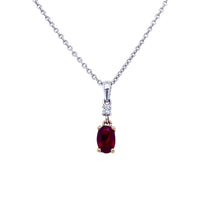 Load image into Gallery viewer, 9ct White &amp; Yellow Gold, 0.63ct Ruby &amp; Diamond Pendant
