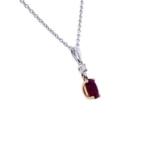 Load image into Gallery viewer, 9ct White &amp; Yellow Gold, 0.63ct Ruby &amp; Diamond Pendant
