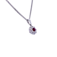 Load image into Gallery viewer, 18ct White Gold, Ruby &amp; Diamond Daisy Cluster Pendant
