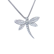 Load image into Gallery viewer, 18ct White Gold, Dragonfly Pendant &amp; Brooch
