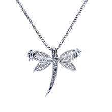 Load image into Gallery viewer, 18ct White Gold, Dragonfly Pendant &amp; Brooch
