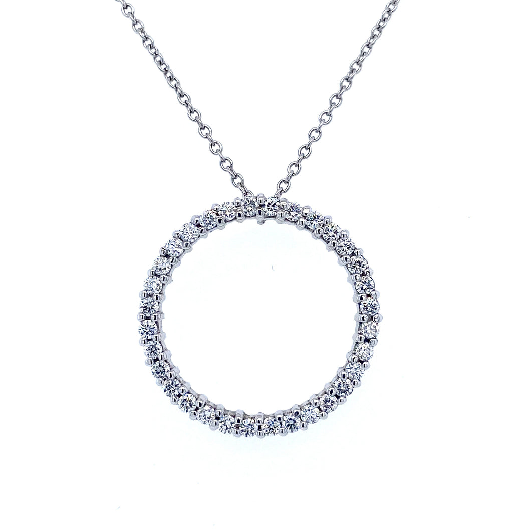 18ct White Gold, 0.68ct Diamond Loop Pendant