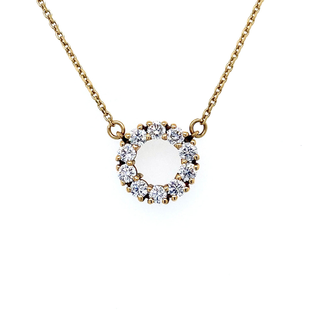 18ct Yellow Gold, 0.80ct Diamond Loop Pendant