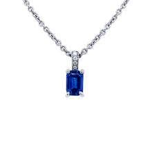 Load image into Gallery viewer, Platinum, 0.51ct Sapphire &amp; Diamond Necklace
