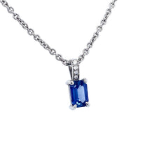 Load image into Gallery viewer, Platinum, 0.51ct Sapphire &amp; Diamond Necklace
