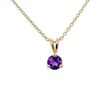 Load image into Gallery viewer, 18ct Yellow Gold, Amethyst Pendant
