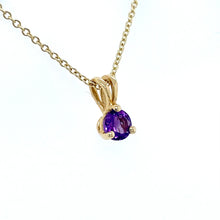 Load image into Gallery viewer, 18ct Yellow Gold, Amethyst Pendant
