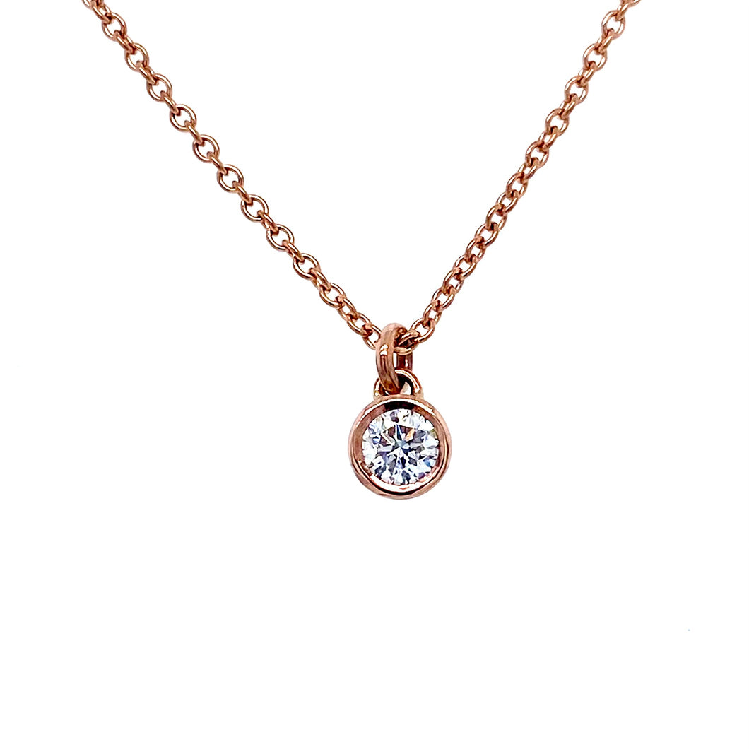 9ct Red Gold, 0.16ct Diamond Pendant