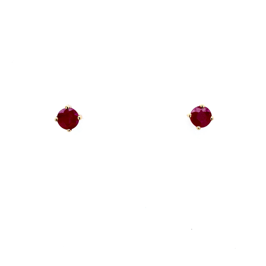 18ct Yellow Gold, 0.75ct Ruby Earrings