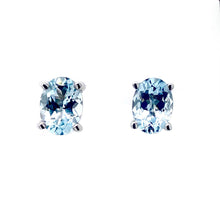 Load image into Gallery viewer, 9ct White Gold, Aquamarine Earrings
