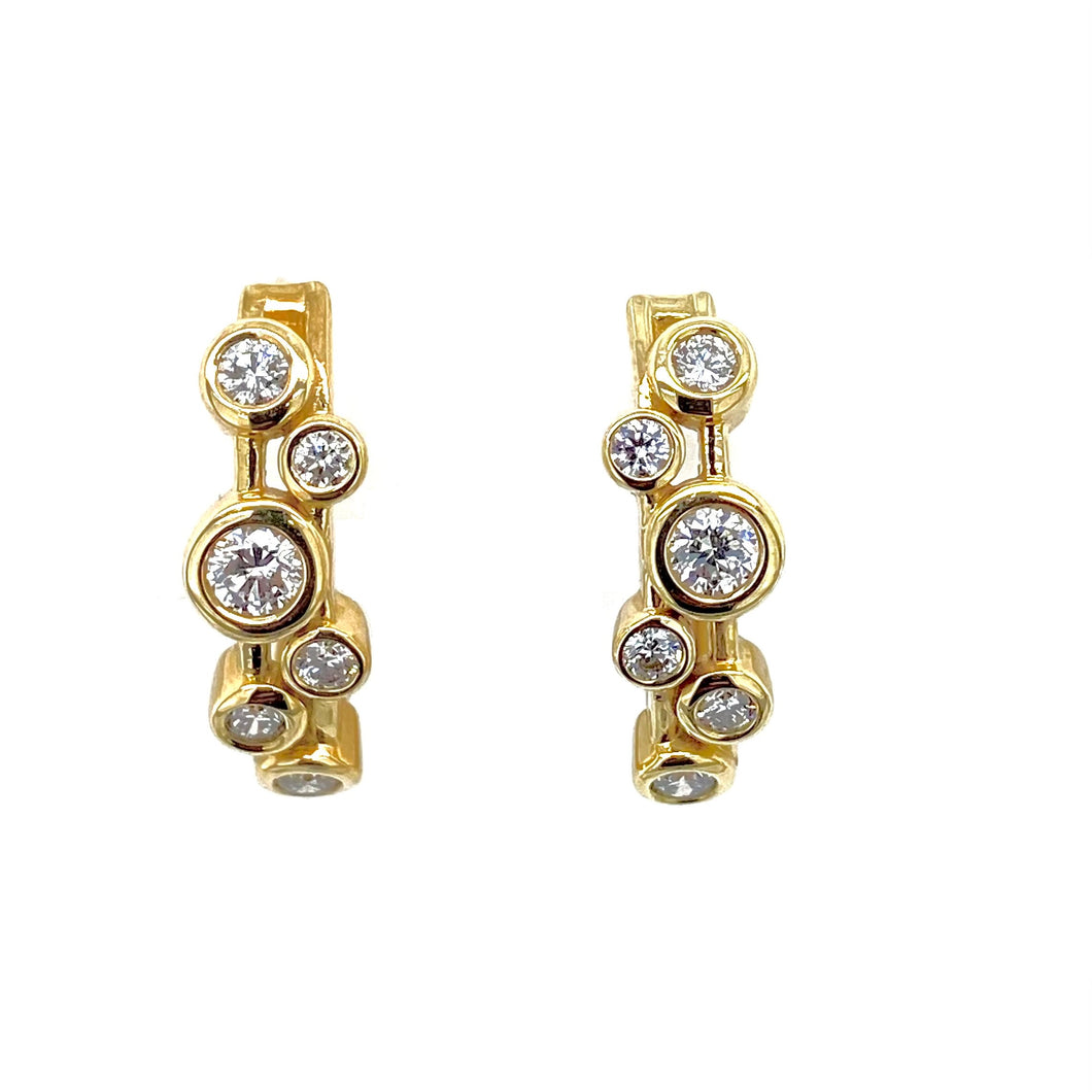 18ct Yellow Gold, 0.41ct Diamond 'Bubble' Earrings