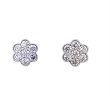 Load image into Gallery viewer, 18ct White Gold, 0.47ct Diamond Daisy Cluster Earrings
