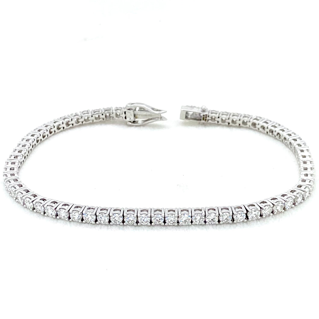 9ct White Gold, 3.00ct Laboratory Grown Diamond Tennis Bracelet