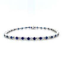 Load image into Gallery viewer, 18ct White Gold, 3.19ct Sapphire &amp; 0.60ct Diamond Bracelet
