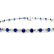 Load image into Gallery viewer, 18ct White Gold, 3.19ct Sapphire &amp; 0.60ct Diamond Bracelet
