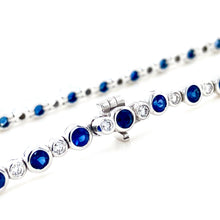 Load image into Gallery viewer, 18ct White Gold, 3.19ct Sapphire &amp; 0.60ct Diamond Bracelet
