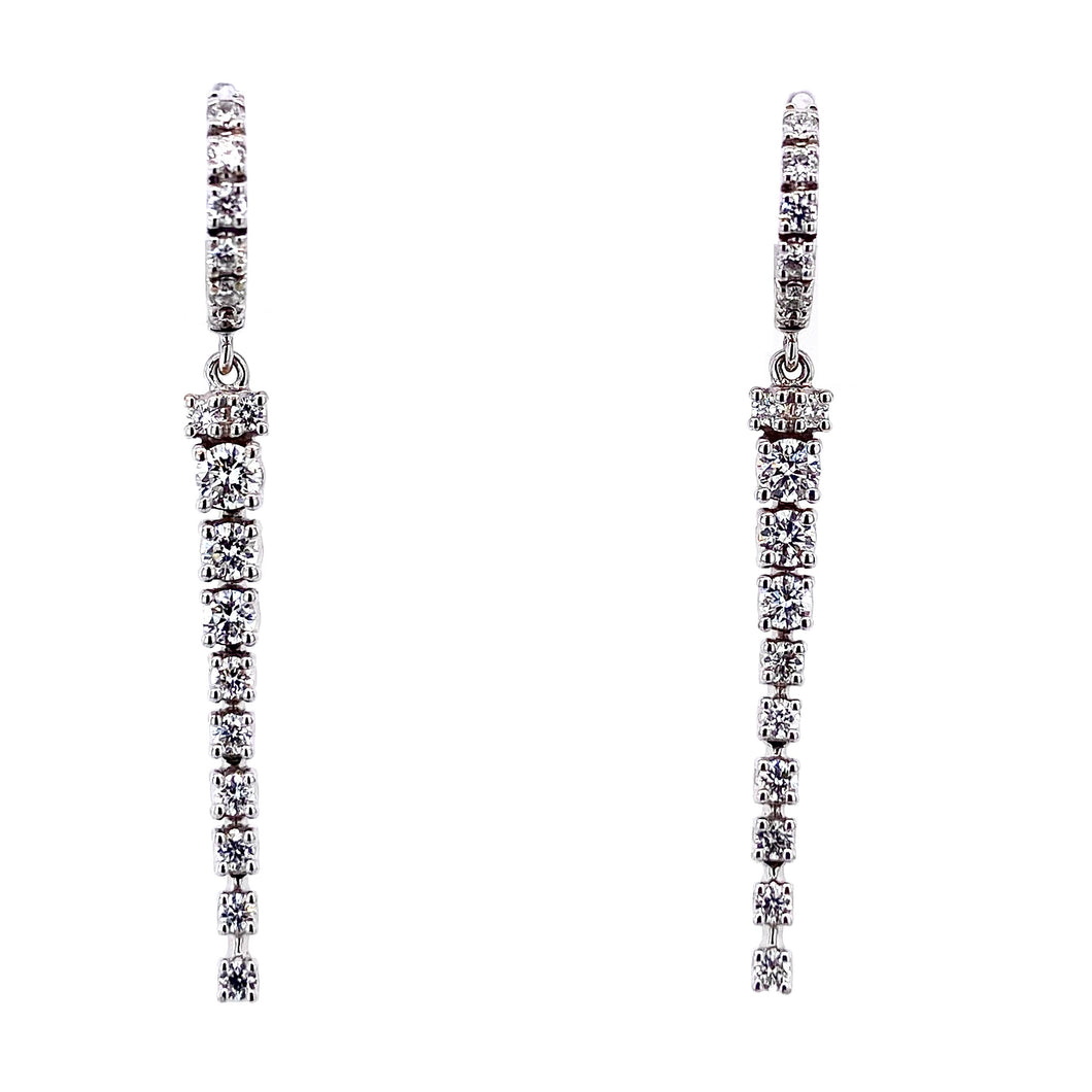 18ct White Gold, 0.58ct Diamond Drop Earrings