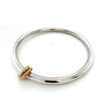 Load image into Gallery viewer, Sterling Silver &amp; 9ct Yellow Gold Solid Bangle
