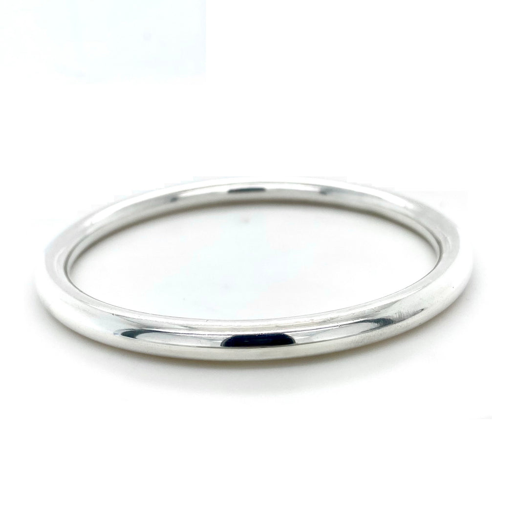 Sterling Silver, Solid Thick Bangle