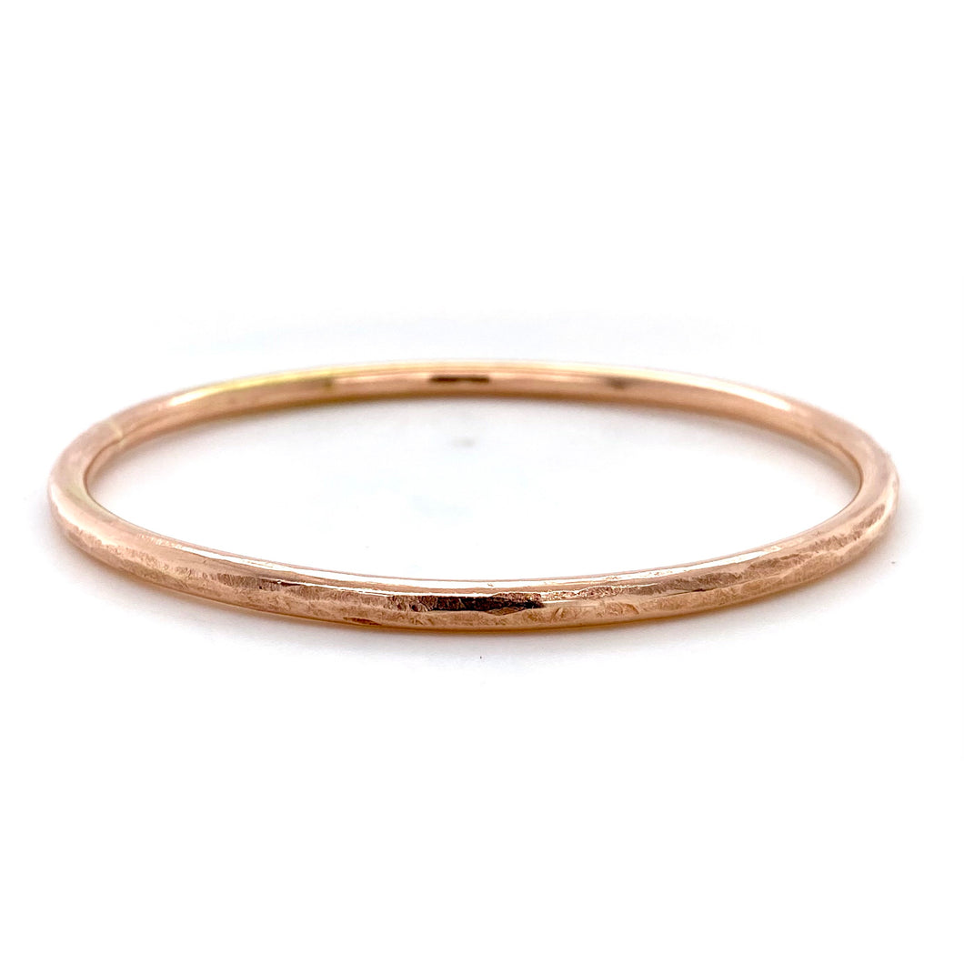 9ct Red Gold, Solid Hammered Bangle