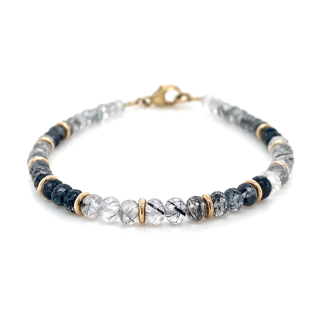 9ct Yellow Gold, Tourmalated Quartz Bracelet