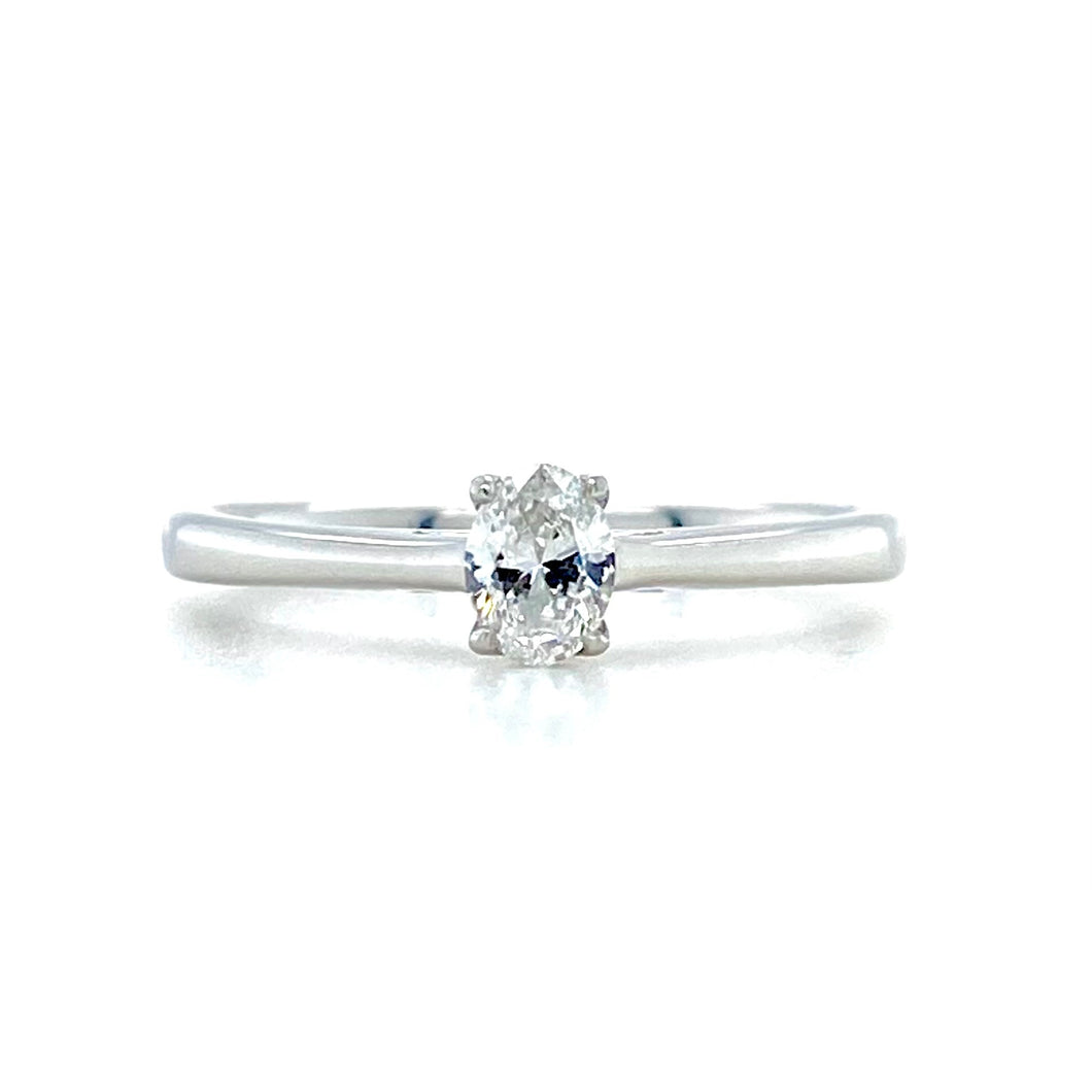 Platinum, 0.24ct Oval Diamond Ring