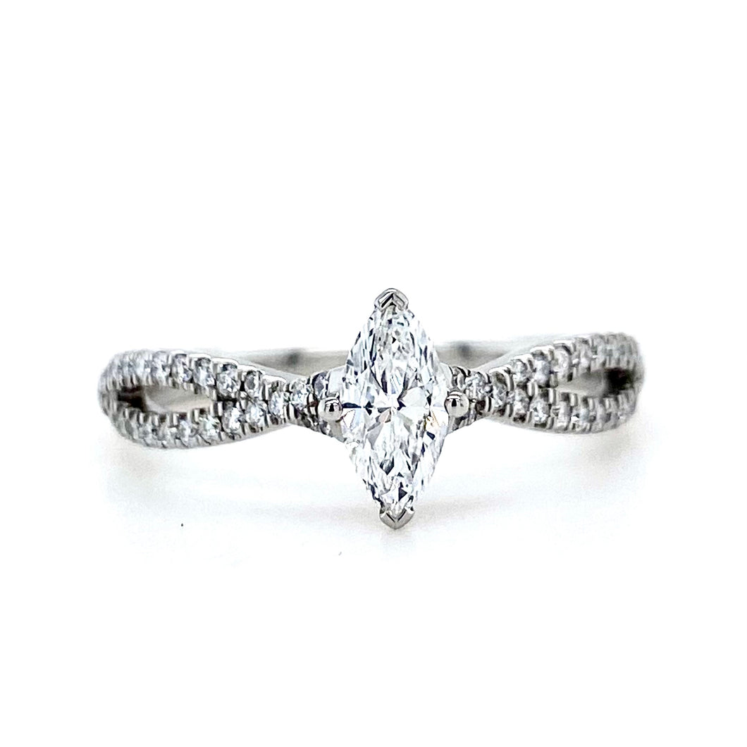 Platinum, 0.30ct Marquise Diamond Ring