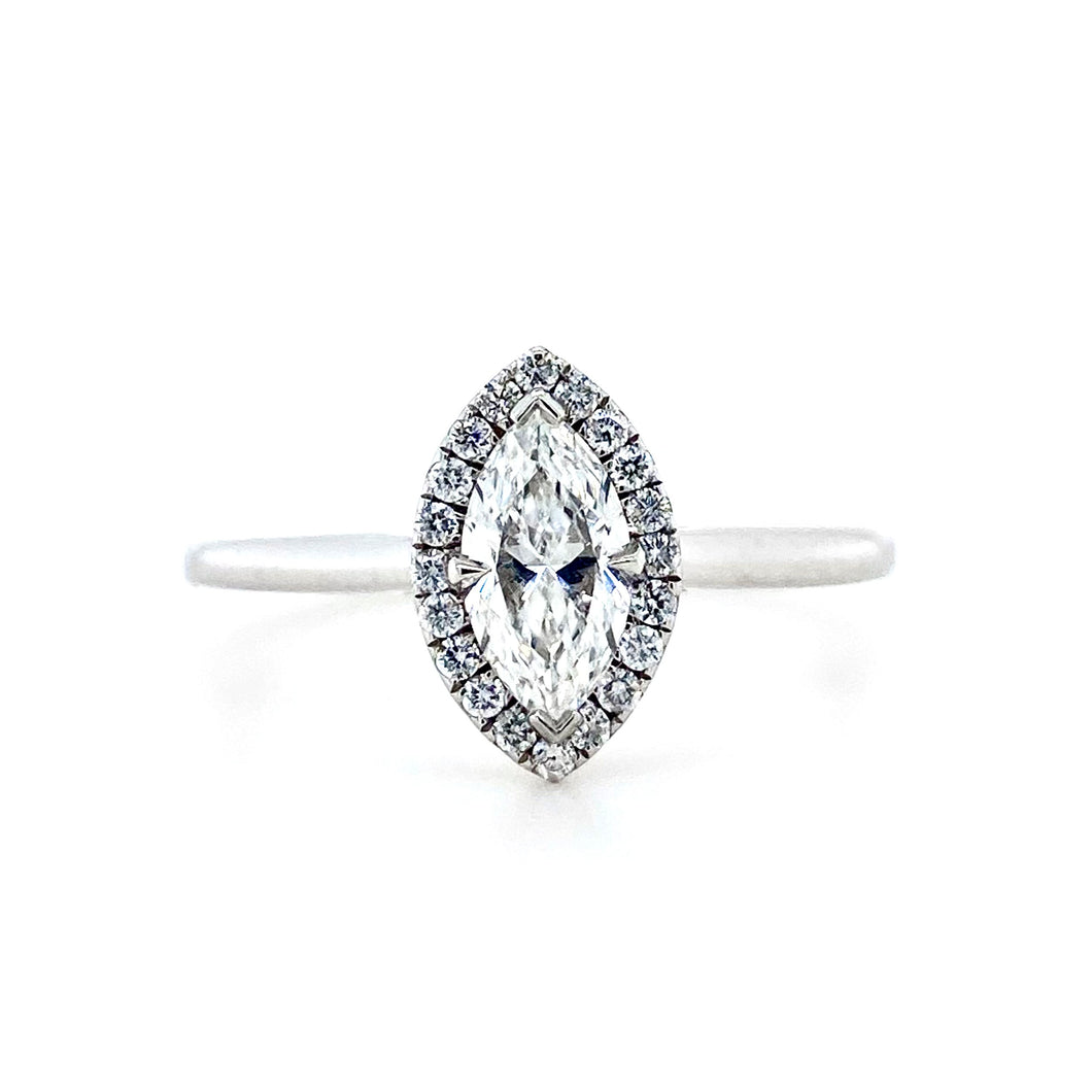 Platinum, 0.52ct Marquise Diamond Ring