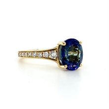 Load image into Gallery viewer, 18ct Yellow Gold, 2.45ct Bi-colour Tanzanite &amp; Diamond Ring
