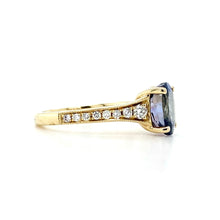 Load image into Gallery viewer, 18ct Yellow Gold, 2.45ct Bi-colour Tanzanite &amp; Diamond Ring
