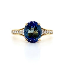 Load image into Gallery viewer, 18ct Yellow Gold, 2.45ct Bi-colour Tanzanite &amp; Diamond Ring
