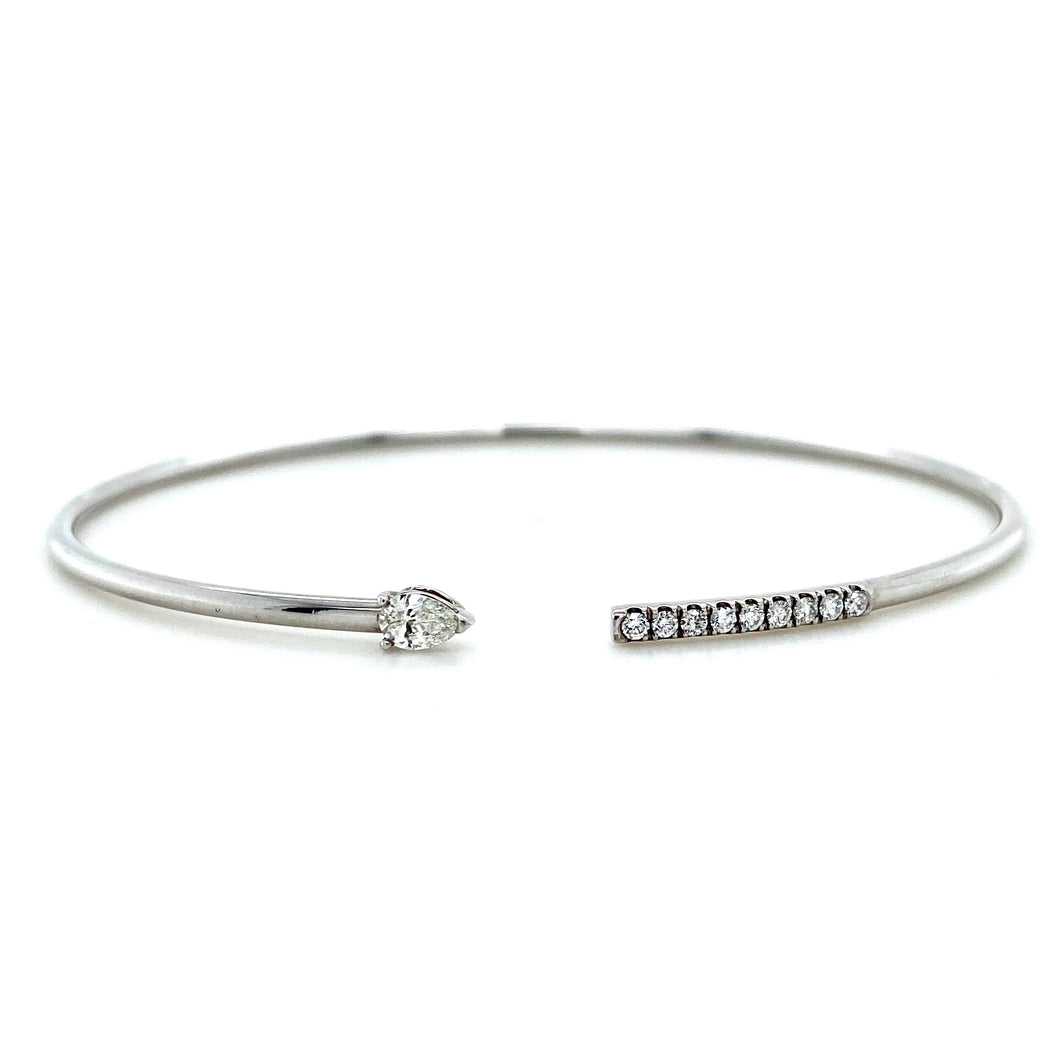 18ct White Gold, 0.22ct Diamond Bangle