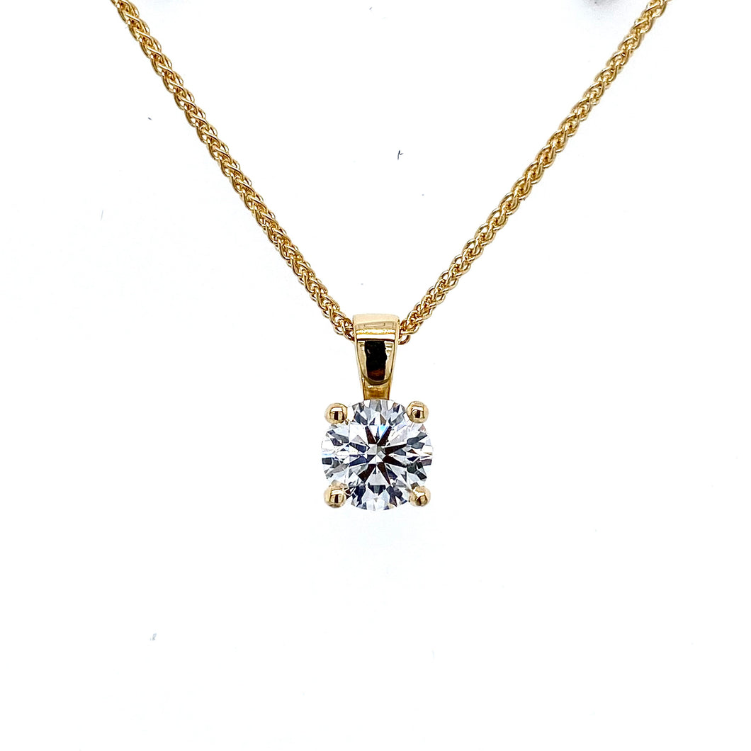 18ct Yellow Gold, 0.80ct, G/Si1 Diamond Pendant