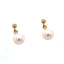 Load image into Gallery viewer, 9ct Yellow Gold, White Parl Drop Earrings
