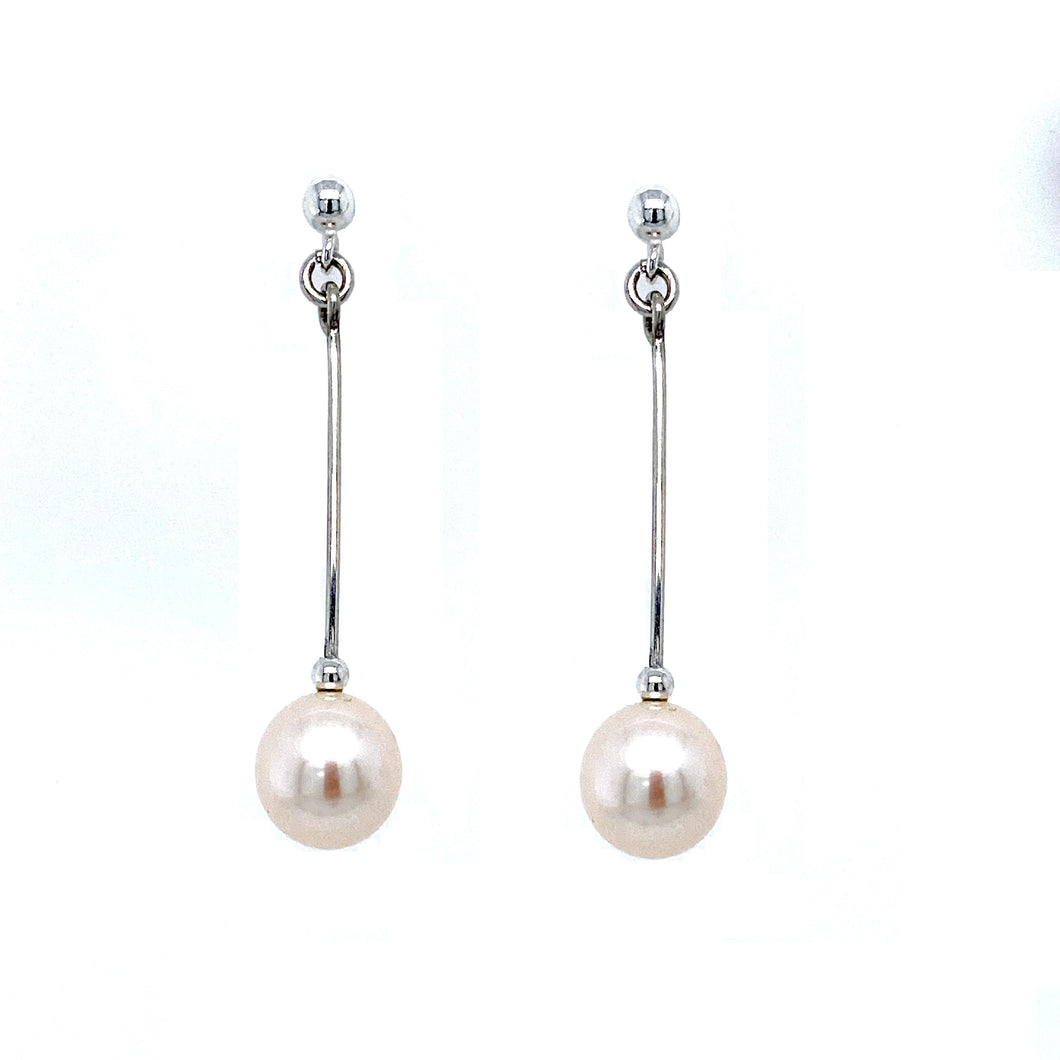 Silver, Pearl Drop Earrings