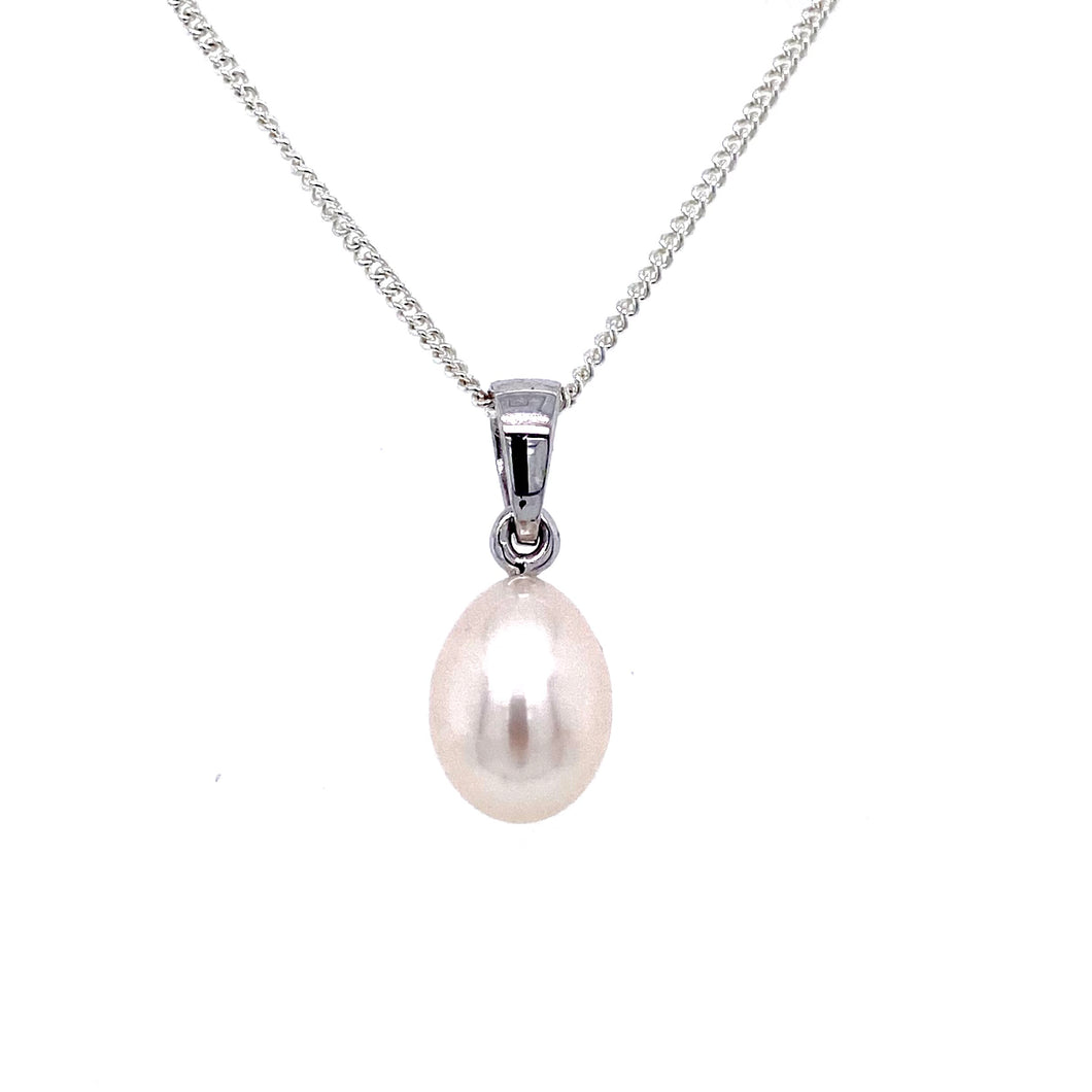 Silver, White Pearl Pendant