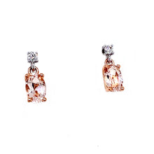 Load image into Gallery viewer, 18ct Red Gold &amp; 18ct White Gold, 0.80tcw Morganite &amp; Diamond Earrings
