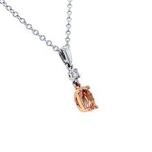 Load image into Gallery viewer, 18ct Red Gold &amp; 18ct White Gold, 0.39ct Morganite &amp; Diamond Pendant
