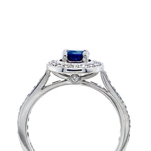 Load image into Gallery viewer, 18ct White Gold, 0.50ct Sapphire and Diamond Cluster Ring
