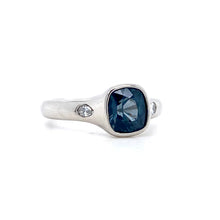 Load image into Gallery viewer, 18ct White Gold, 1.58ct Black Spinel &amp; Diamond Ring
