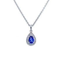 Load image into Gallery viewer, 18ct White Gold, 0.36ct Tanzanite &amp; Diamond Cluster Pendant
