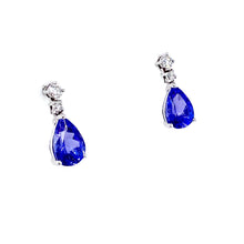 Load image into Gallery viewer, 18ct White Gold, 2.30tcw Tanzanite &amp; Diamond Earrings
