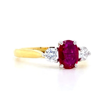 Load image into Gallery viewer, 18ct Yellow &amp; White Gold, 0.83ct Ruby &amp; Diamond Ring
