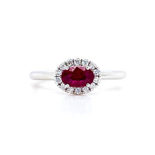 Load image into Gallery viewer, 18ct White Gold, 0.56ct Ruby &amp; Diamond Cluster Ring
