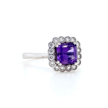 Load image into Gallery viewer, 18ct White Gold, 0.98ct Amethyst &amp; Diamond Ring
