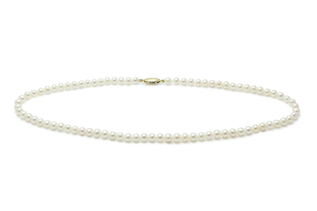 9ct Yellow Gold, Freshwater White Pearl Necklace