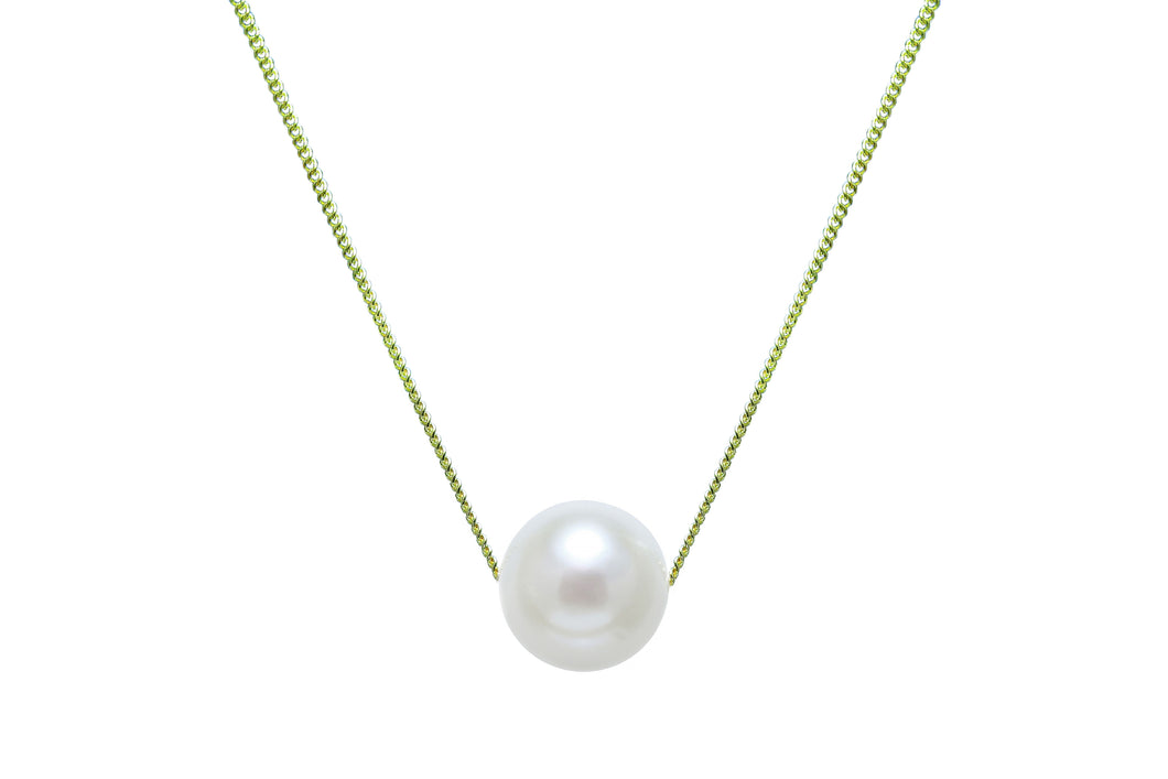 9ct Yellow Gold, White Pearl Pendant