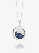 Load image into Gallery viewer, Sunburst Birthstone Amulet Necklace Small, Silver
